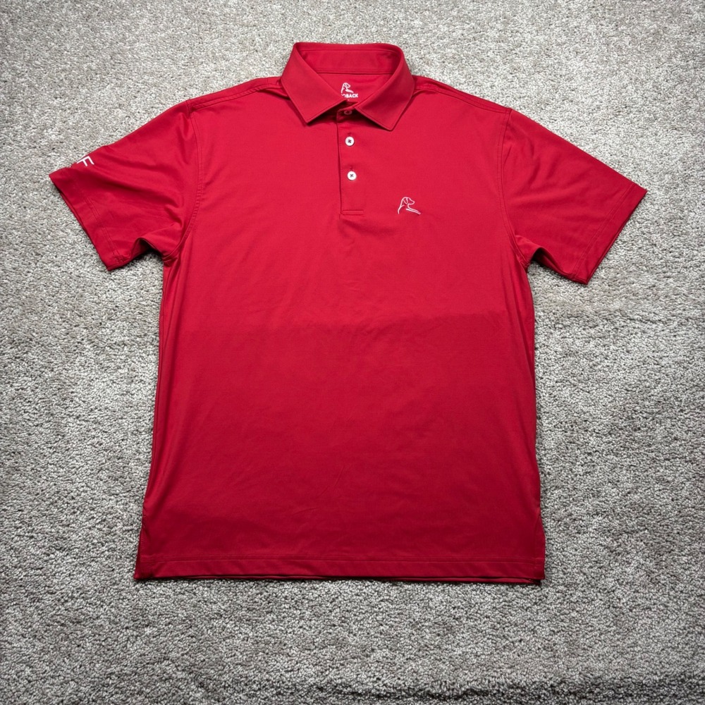 Rhoback Mens Performance Polo Shirt Red Short Sleeve NRF Logo Size S Small